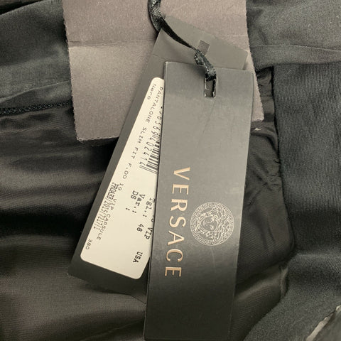 VERSACE Size 32 Black Wool Tuxedo Dress Pants