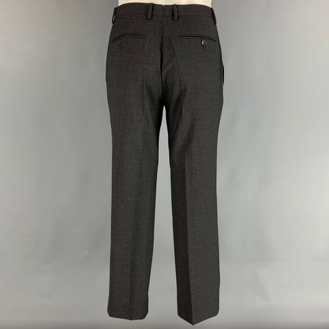 SALVATORE FERRAGAMO Size 38 Charcoal Wool Notch Lapel Suit