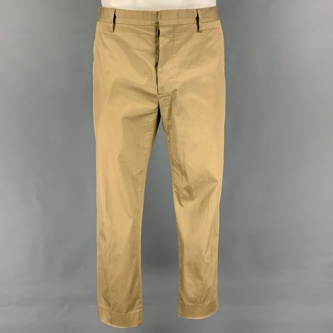 DSQUARED2 MANCHESTER Size 42 Khaki Cotton Notch Lapel Suit