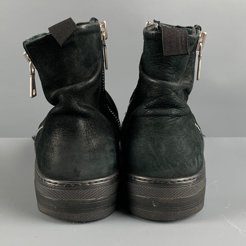 JOHN VARVATOS Size 8.5 Black Leather Side Zipper Boots