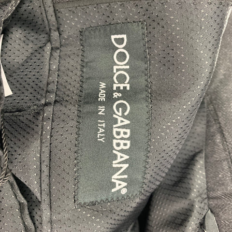 DOLCE & GABBANA Size 38 Grey Burgundy Polka Dot Virgin Wool 3 Piece Suit