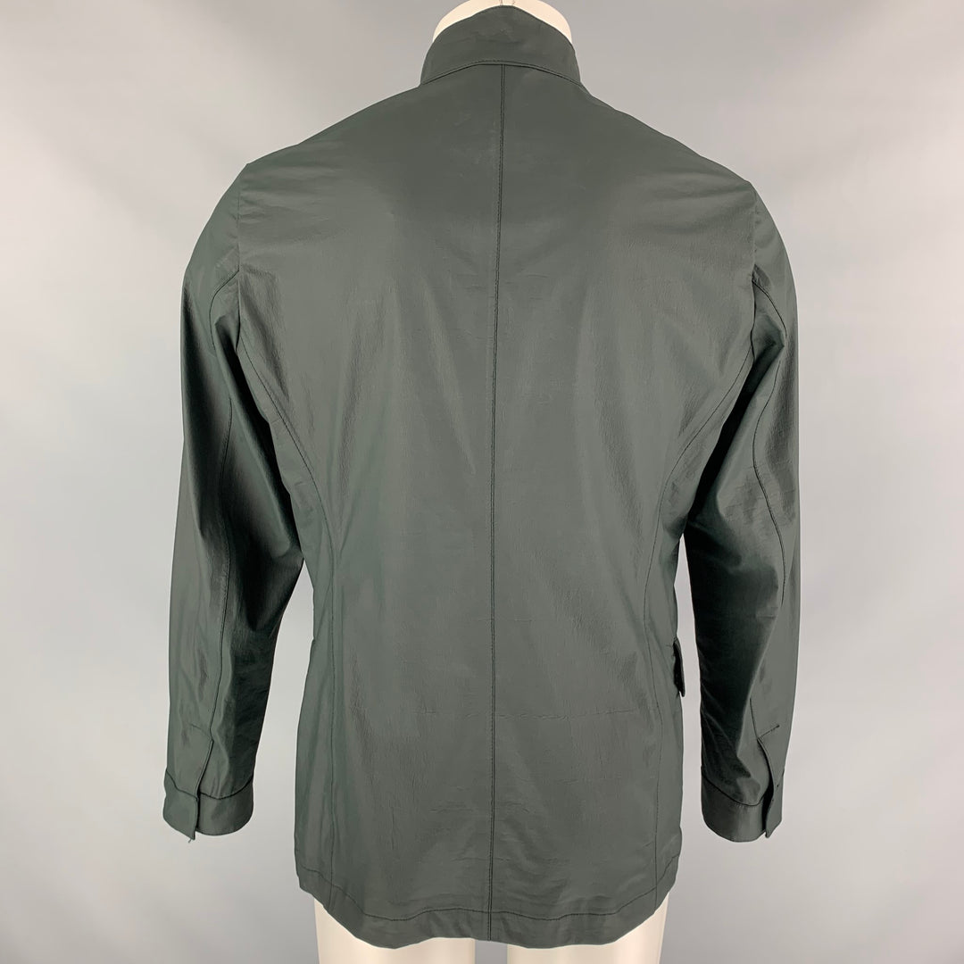 ARMANI COLLEZIONI Size 38 Dark Green Polyethylene Zip Up Water Repellent Jacket