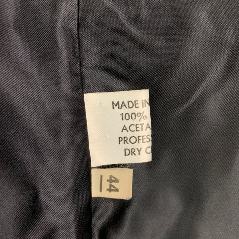 FAVOURBROOK Size 44 Black Applique Cotton Velvet Buttoned Vest