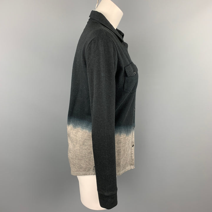 MAJESTIC FILATURES Size 2 Grey Ombre Cotton / Cashmere Button Up Shirt