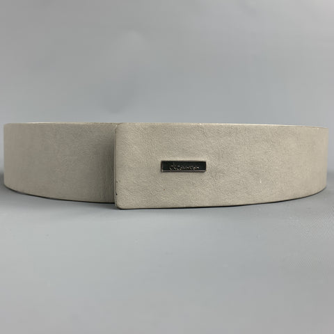 CALVIN KLEIN Size 32 Light Gray Leather Belt