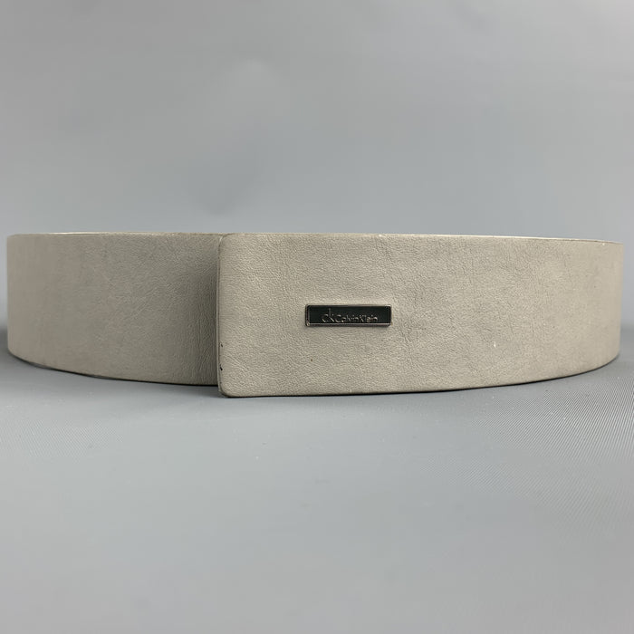 CALVIN KLEIN Size 32 Light Gray Leather Belt