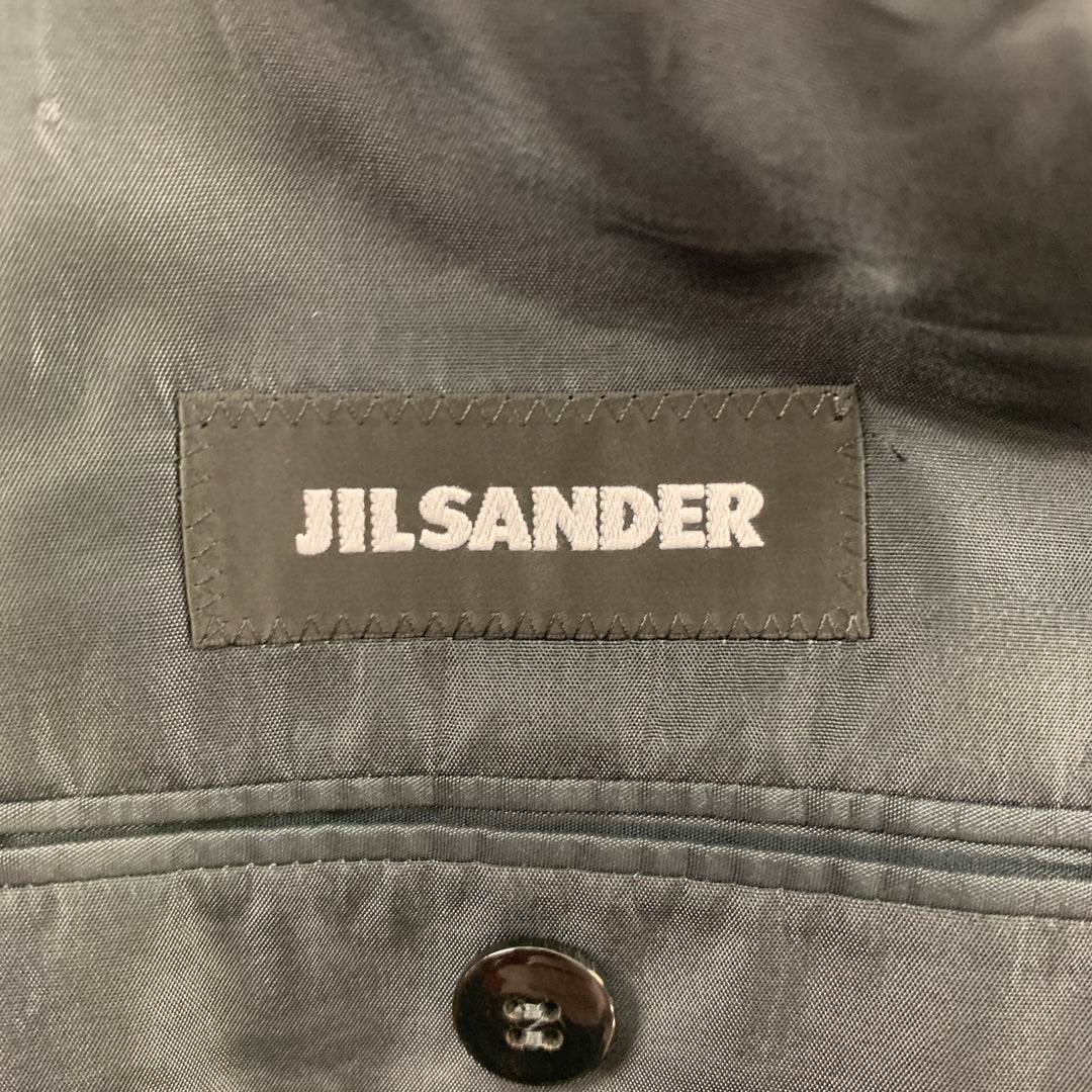 JIL SANDER Talla 38 Abrigo deportivo con solapa de muesca de lana / mohair gris oscuro