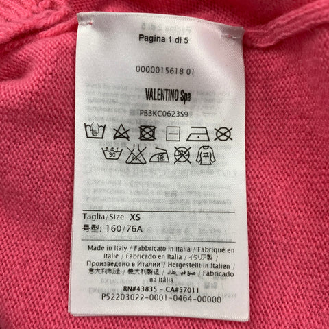 VALENTINO Size XS Pink Wool Cashmere Distressed Pink Is Punk Pullover