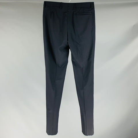 DIOR HOMME Size 30 Navy Virgin Wool Flat Front Dress Pants