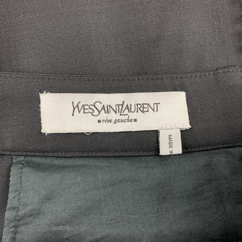 YVES SAINT LAURENT Rive Gauche Size 6 Black Wool Raw Edged Dress Pants