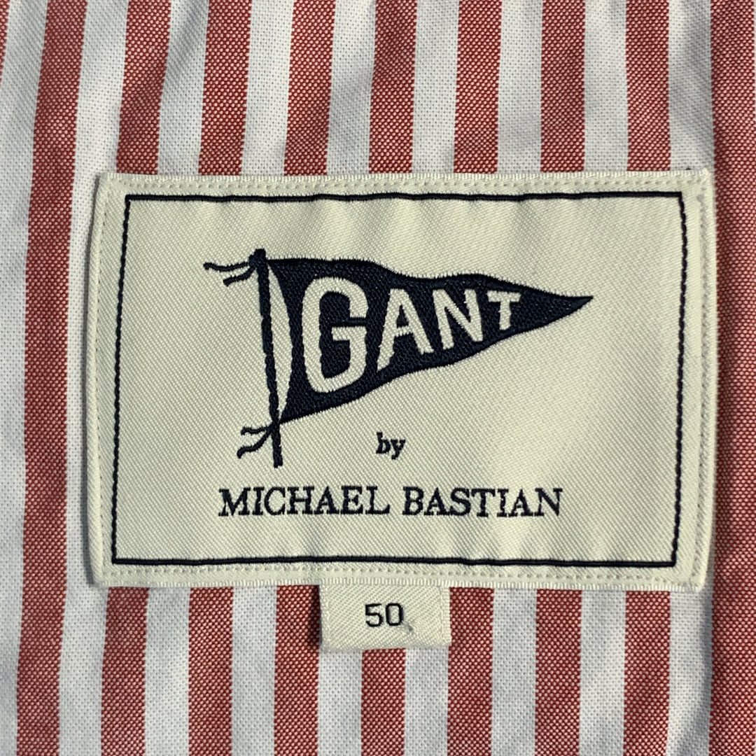 GANT by MICHAEL BASTIAN Size 40 Navy & Olive Plaid Cotton Elbow Patches Sport Coat