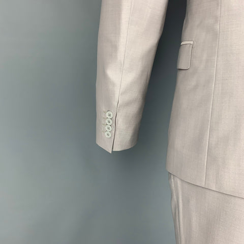 DOLCE & GABBANA Martini Size 36 Long Light Grey Wool / Silk 3 Piece Suit