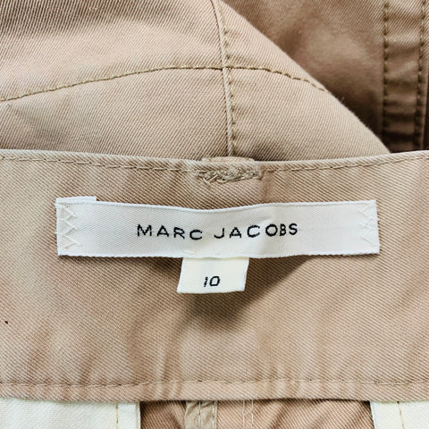 MARC JACOBS Size 10 Khaki Cotton Oversized Shorts