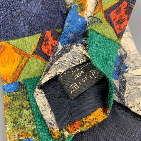 ERMENEGILDO ZEGNA Multi-Color Print Silk Tie