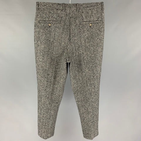AMI by ALEXANDRE MATTIUSSI Size 32 Grey Black Herringbone Button Fly Dress Pants