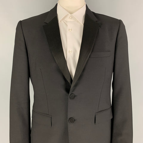 BURBERRY LONDON Taille 42 Manteau de sport de smoking en laine noire Mohair