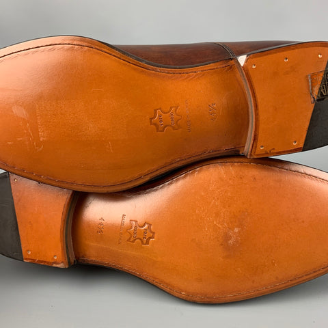 PAUL STUART Size 11.5 Brown Antique Leather Double Monk Strap Loafers