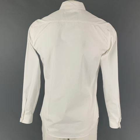 DSQUARED2 Size L White Cotton Button Down Long Sleeve Shirt