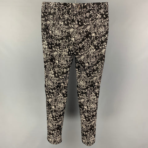 THE KOOPLES Size 32 Black Grey Print Wool Zip Fly Dress Pants