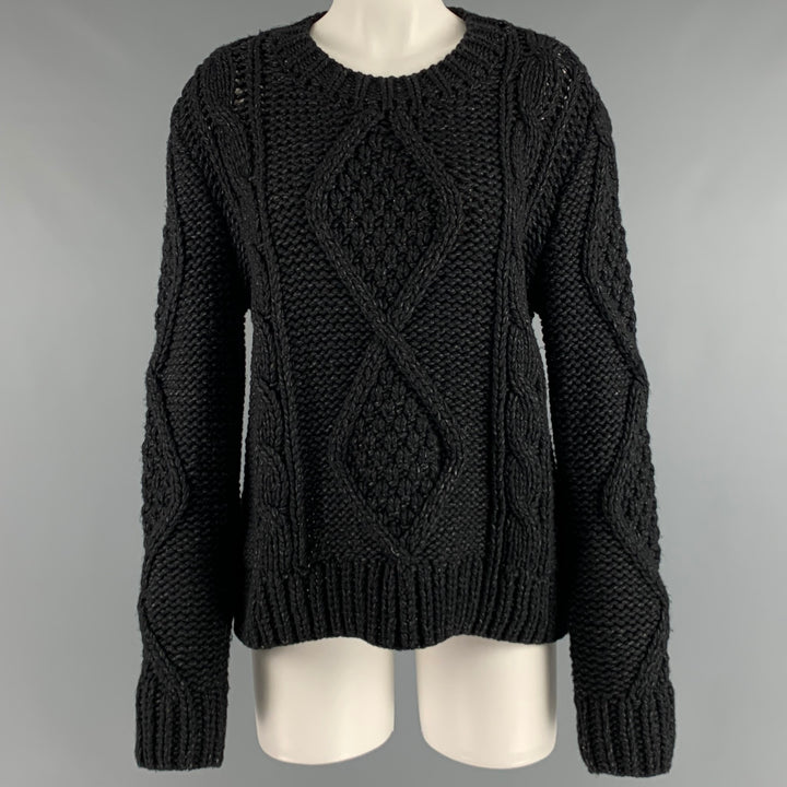 MAISON MARTIN MARGIELA Size M Black Grey Wool Polyamide Sweater