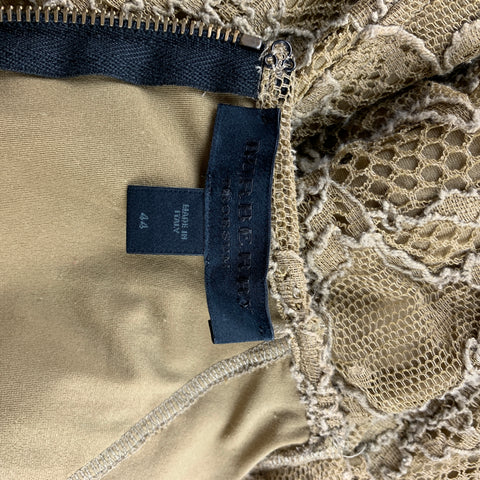 BURBERRY PRORSUM Size 8 Olive Lace Cotton Blend Shift Dress