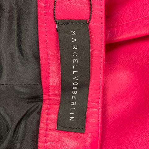 MARCELL VON BERLIN Taille 6 Pantalon décontracté fuselé en cuir d'agneau noir rose