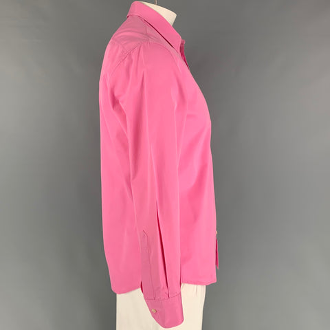 DSQUARED2 Size L Pink Cotton Button Up Long Sleeve Shirt