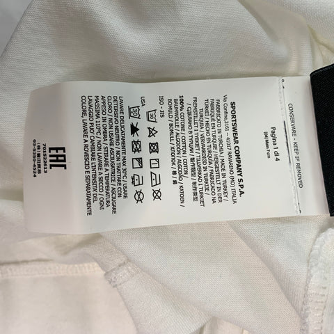 STONE ISLAND Size L White Logo Cotton Buttoned Polo