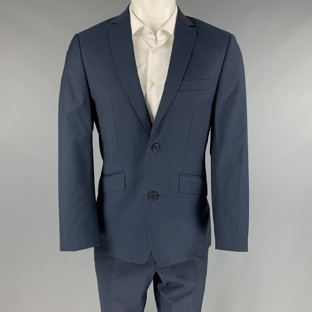 TED BAKER Size 38 Navy Wool Notch Lapel Suit