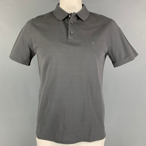 LOUIS VUITTON Size XL Grey Cotton Buttoned Polo