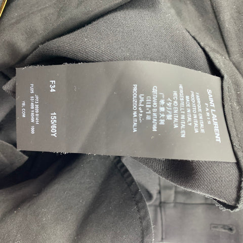 SAINT LAURENT Pantalon habillé en laine vierge noire taille 2