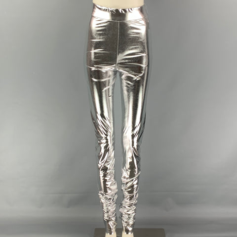 DOLCE &amp; GABBANA Leggings de poliéster metalizado plateado talla 2