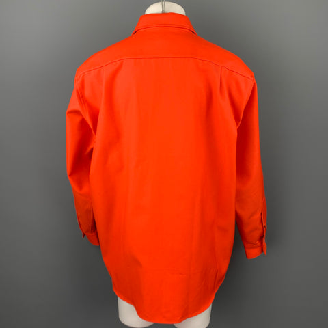 ACNE STUDIOS Taille S Chemise oversize à manches longues en coton/polyester orange