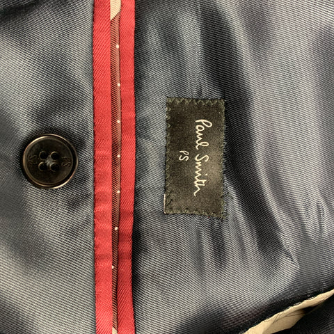 PS by PAUL SMITH Size 40 Navy Print Cotton / Viscose Notch Lapel Sport Coat