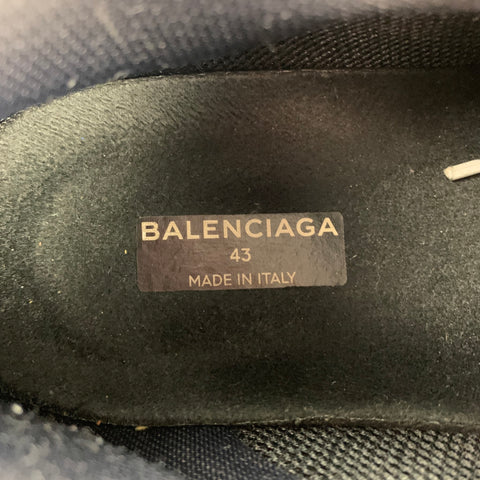 BALENCIAGA Triple S Size 10 Black Washed Mesh Lace Up Sneakers