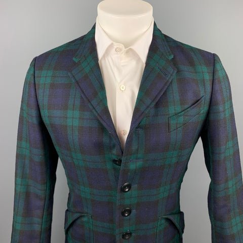 PAUL SMITH Size S Blackwatch Plaid Wool Notch Lapel Jacket
