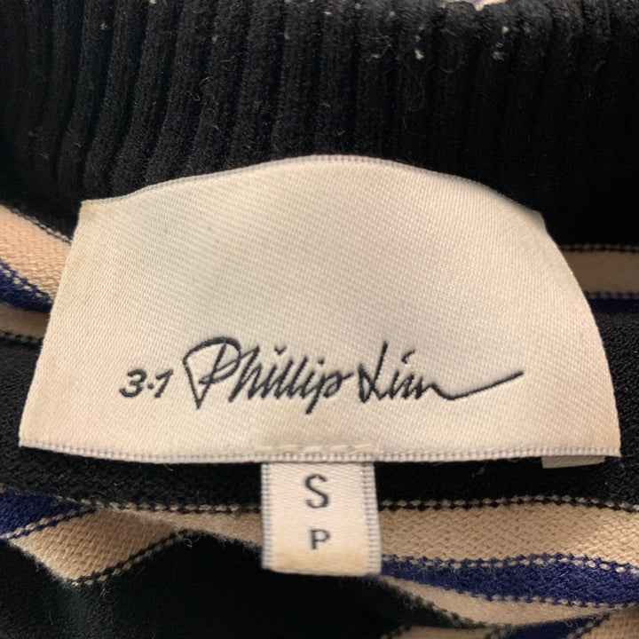 3.1 PHILLIP LIM Talla S Jersey a rayas en mezcla de poliéster azul marino y negro
