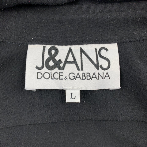 DOLCE & GABBANA Size L Black Cotton Blend Long Sleeve Shirt