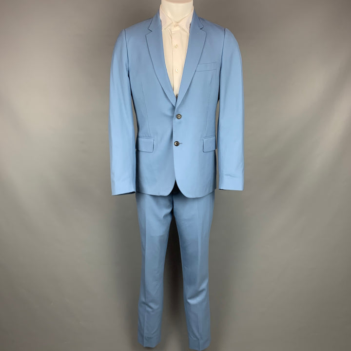 PAUL SMITH Soho Fit Size 40 Regular Light Blue Wool Notch Lapel Suit