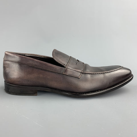 TO BOOT NY Size 10.5 Brown Antique Leather Slip On Loafers