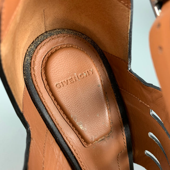 GIVENCHY Talla 6.5 Sandalias de cuña de metal negro