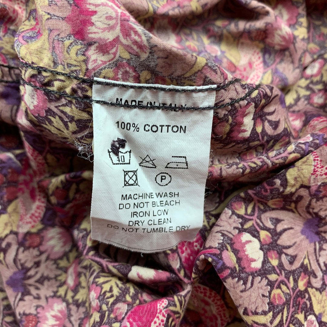 LIBERTY OF LONDON Size L Magenta Print Cotton Button Up Long Sleeve Shirt