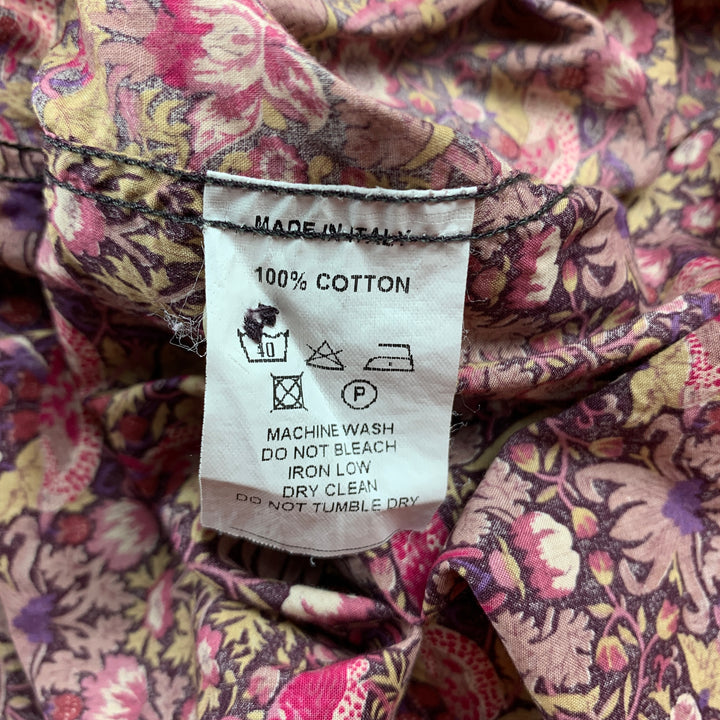 LIBERTY OF LONDON Taille L Chemise à manches longues boutonnée en coton imprimé magenta