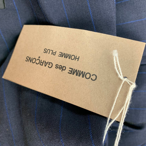 COMME des GARCONS HOMME PLUS Size M Navy Blue Stripe Wool Jacket