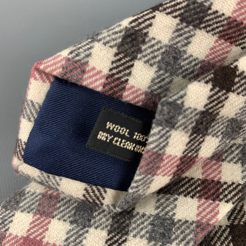 Corbata de lana a cuadros gris EDIFICE