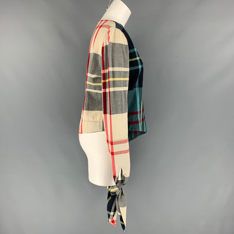JWANDERSON Talla 12 Blusa de viscosa / algodón Madras multicolor