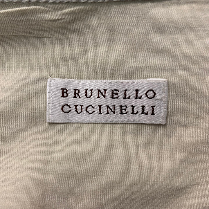 BRUNELLO CUCINELLI Size XL Purple & White Checkered Cotton Long Sleeve Shirt