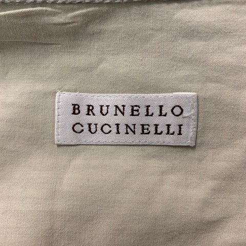 BRUNELLO CUCINELLI Size XL Purple & White Checkered Cotton Long Sleeve Shirt