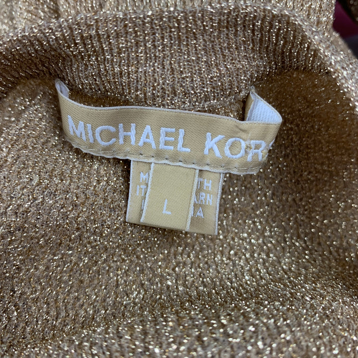 MICHAEL KORS Size L Gold Metallic Pullover