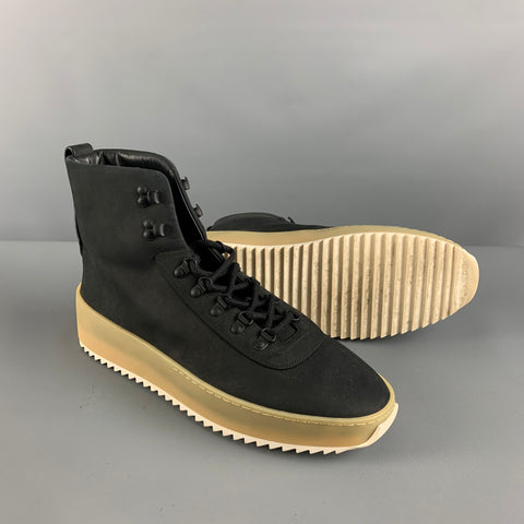 FEAR OF GOD Size 12 Black Solid Canvas High Top Sneakers